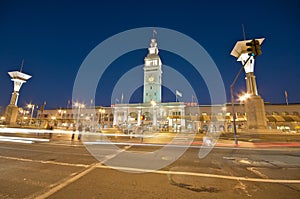 San Francisco Ferry Building at night