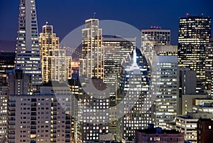 San Francisco Financial District at night