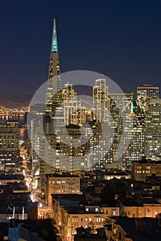 San Francisco Financial District at night