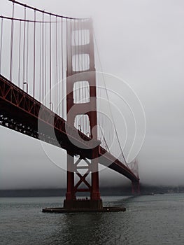 San Francisco Golden Gate Bridge in the fog