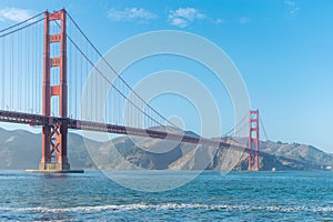 San Francisco Golden Gate Bridge with Marin Headlands in background photo