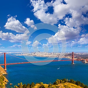 San Francisco Golden Gate Bridge Marin headlands California photo