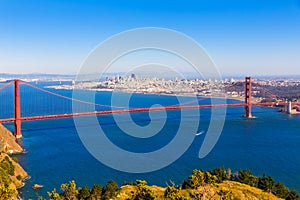 San Francisco Golden Gate Bridge Marin headlands California photo