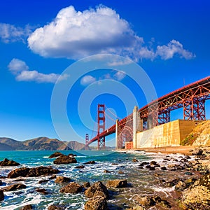 San Francisco Golden Gate Bridge Marshall beach California