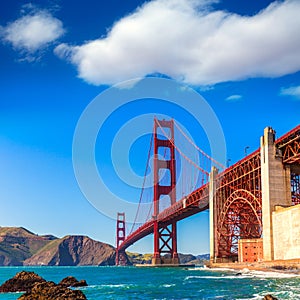 San Francisco Golden Gate Bridge Marshall beach California