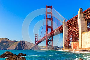 San Francisco Golden Gate Bridge Marshall beach California