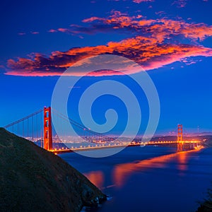 San Francisco Golden Gate Bridge sunset California