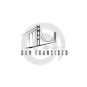 San francisco golden gate bridge vector design template