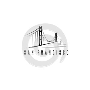 San francisco golden gate bridge vector design template