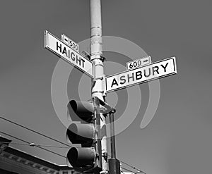 San Francisco Haight Ashbury street sign junction California