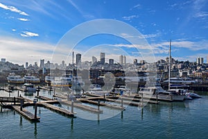 San Francisco Harbor in the Fisherman's Wharf District on a Sunny Day