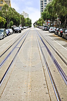 San Francisco Hyde Street Cable Car Line Tracks