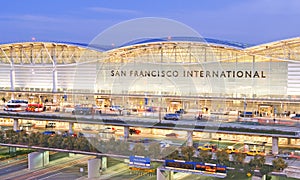 San Francisco International Airport at twilight photo