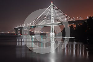 San Francisco-Oakland Bay Bridge Eastern Span at Night.