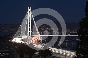 San Francisco-Oakland Bay Bridge Eastern Span at Night.