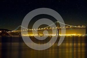 The San Francisco Oakland Bay Bridge at Night