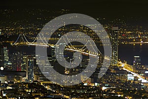 San Francisco Oakland Bay Bridge at Night