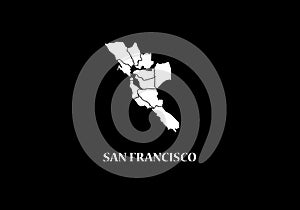 San Francisco outline map California city shape