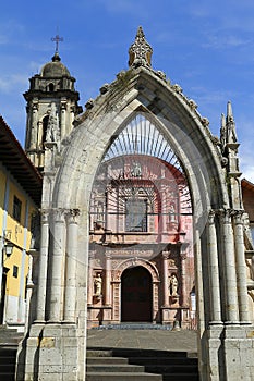 Arch of the San Francisco parish in Uruapan, michoacan, mexico II photo
