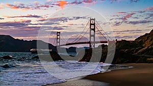 San Francisco Perfect Sunset over Golden Gate Bridge