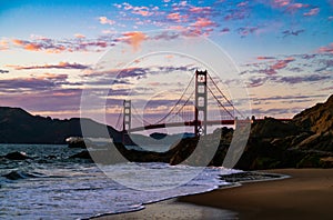 San Francisco Perfect Sunset over Golden Gate Bridge