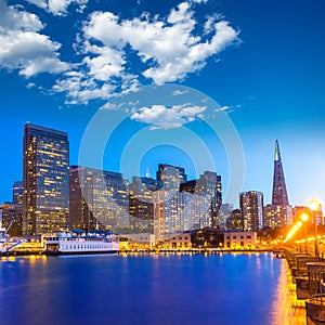 San Francisco Pier 7 sunset in California