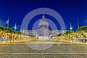 San Francisco`s City Hall at Twilight