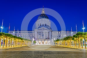 San Francisco`s City Hall at Twilight