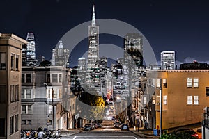 San Francisco`s financial district skyline