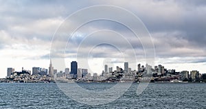 San Francisco skyline in a cloudy day