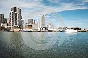 San Francisco skyline with Ferry building in summer, California, USA