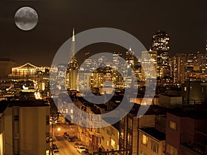 San Francisco skyline night photo