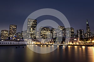 San Francisco skyline from Pier 7 after sunset