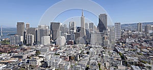 San Francisco skyline and residential area.