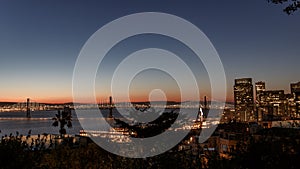 San Francisco skyline at sunset