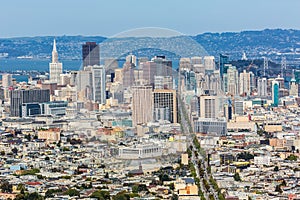 San Francisco skyline from Twin Peaks in California photo