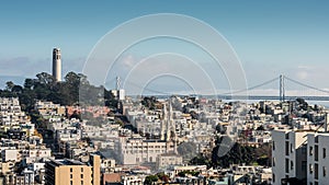 San Francisco Skyline Viewed from Lombard Street