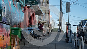 San Francisco street - man with dog