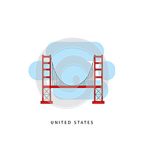 San Francisco United States detailed silhouette.