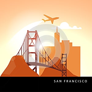 San Francisco United States detailed silhouette.