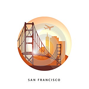 San Francisco United States detailed silhouette.