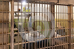 San Francisco, USA, June 16, 2023: Cells of Frank Morris and Anglin who escaped from the maximum security federal prison.
