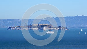 SAN FRANCISCO, USA - OCTOBER 4th, 2014: Alcatraz island penitentiary in the Bay