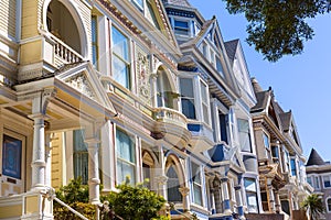 San Francisco Victorian houses in Haight Ashbury California