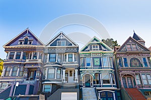 San Francisco Victorian houses in Haight Ashbury California photo