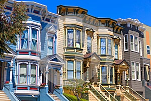 San Francisco Victorian houses in Pacific Heights California