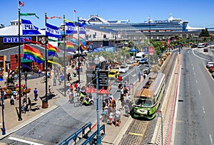 San Francisco Waterfront Busy Pier 39