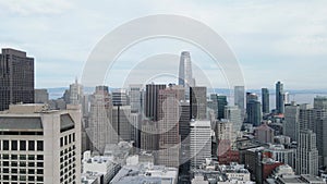 San Franciscos Skyline drone view unveils the majestic towers of San Francisco skyscrapers