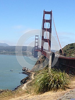 San franciso bay bridge blue sky California