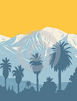 The San Gabriel Mountains National Monument Located in Angeles and San Bernardino National Forest California WPA Poster Art photo